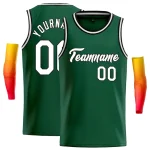Custom Green White-Black Classic Tops Casual Basketball Jersey