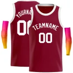 Custom Crimson WhiteClassic Tops Casual Basketball Jersey