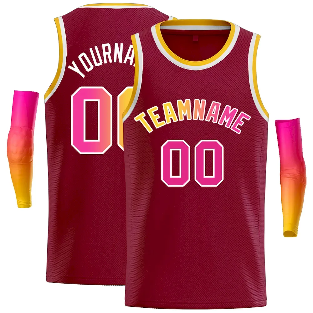 Custom Crimson White Classic Tops Casual Basketball Jersey