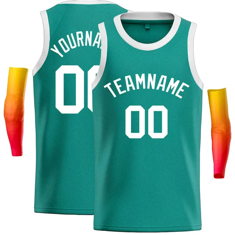 Custom Teal Yellow Classic Tops Casual Basketball Jersey