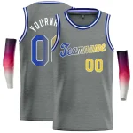 Custom Dark Gray Royal-White Classic Tops Casual Basketball Jersey