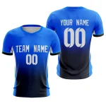 Custom Blue Black Sport Soccer Tops Jersey