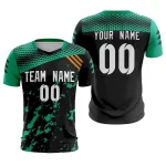 Custom Black White Green Breathable Sport Soccer Tops Jersey