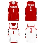 Custom Red White Double Side Tops Athletic Basketball Jersey