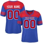 Custom Red Royal Personalized Color Block Authentic Football Jersey