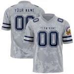 Custom White Navy Personalized Graffiti Line Design Authentic Football Jersey
