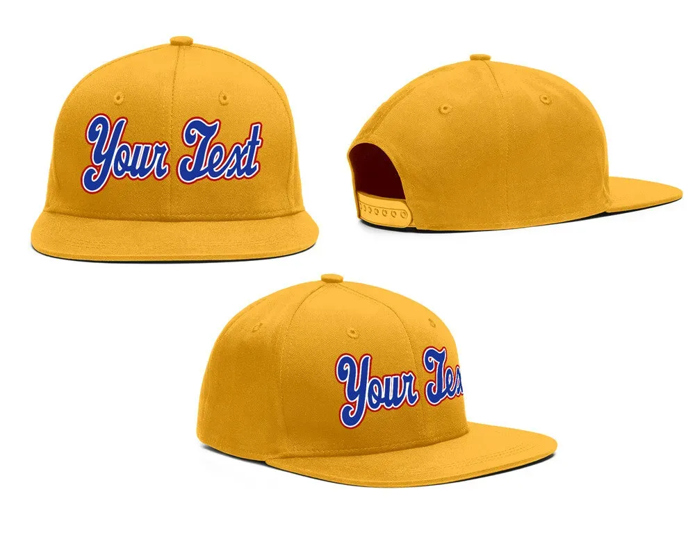 Custom Yellow Royal-White Casual Sport Baseball Cap