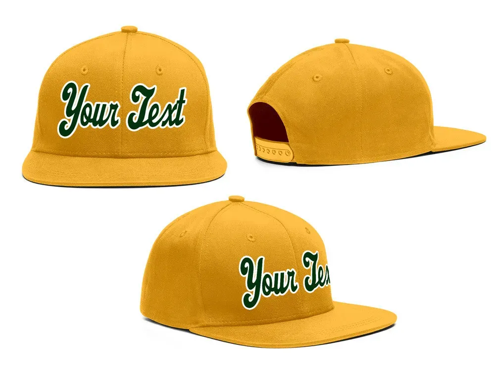 Custom Yellow Green-White Casual Sport Baseball Cap