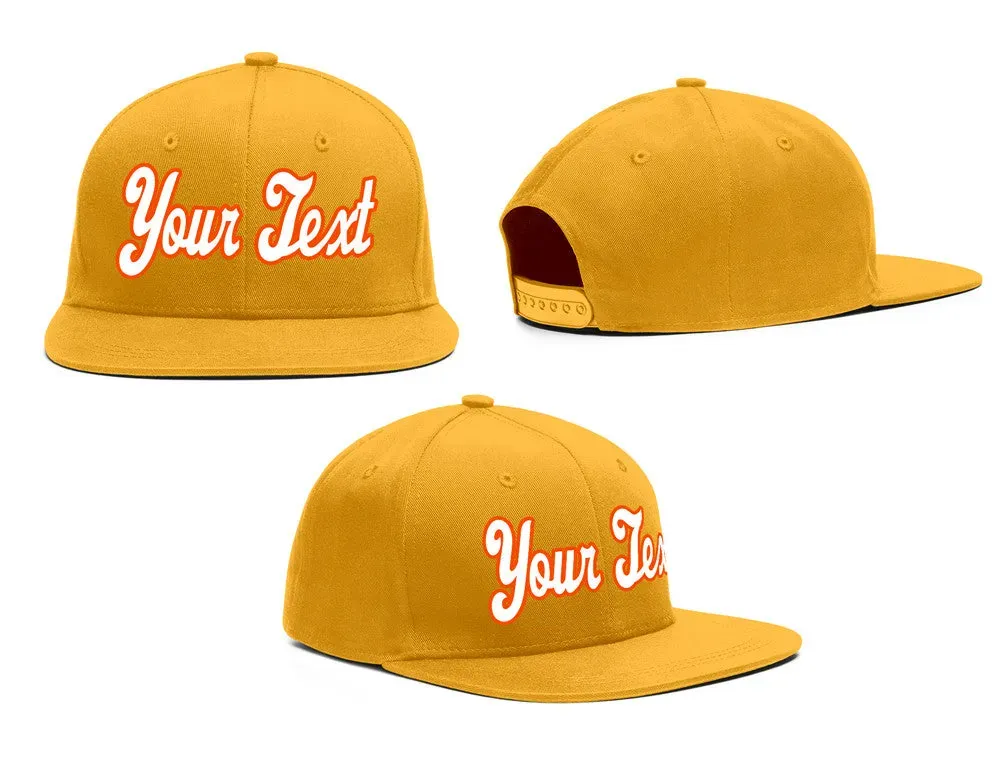 Custom Yellow Orange-White Casual Sport Baseball Cap