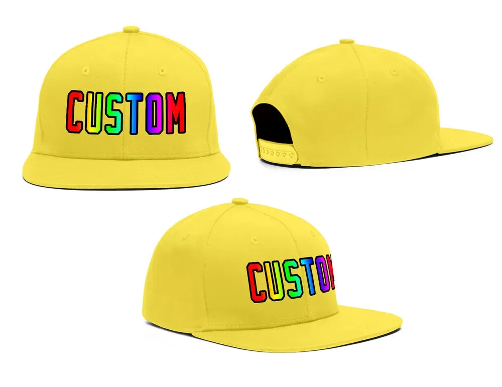 Custom Yellow Gradient Outdoor Sport Baseball Cap