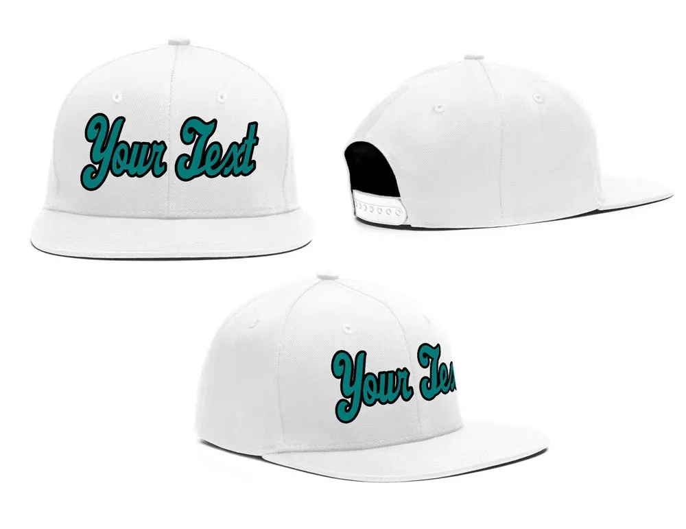 Custom White Aqua Casual Sport Baseball Cap