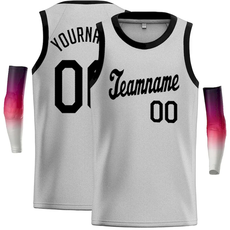 Custom Gray Maroon-Black Classic Tops Casual Basketball Jersey