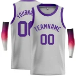 Custom Gray Purple Classic Tops Casual Basketball Jersey