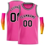 Custom Pink Red-White Classic Tops Casual Basketball Jersey