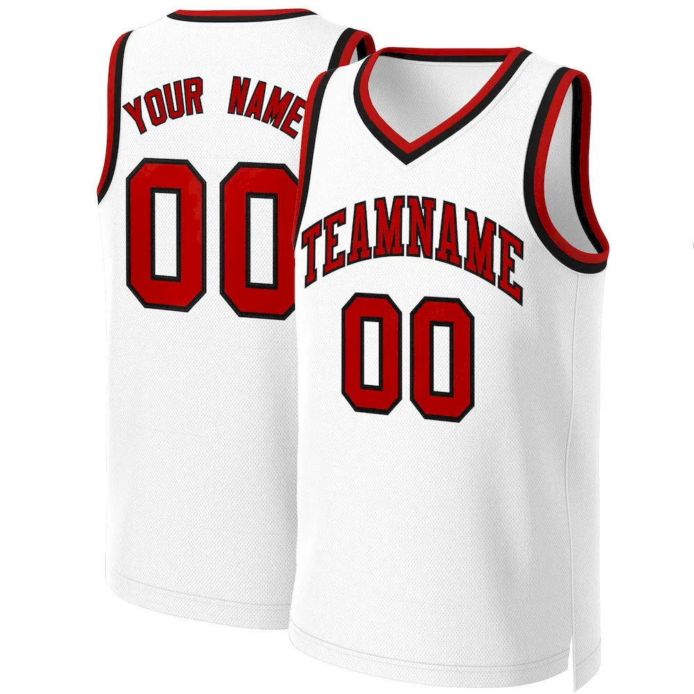 Custom White Navy-White Classic Tops Basketball Jersey