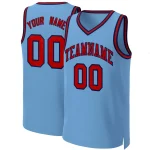 Custom Light Blue Red-Navy Classic Tops Basketball Jersey