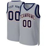 Custom Gray Navy-Orange Classic Tops Basketball Jersey