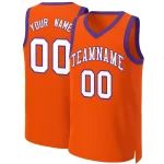 Custom Orange Navy-White Classic Tops Basketball Jersey