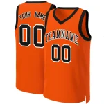 Custom Orange Black-White Classic Tops Basketball Jersey
