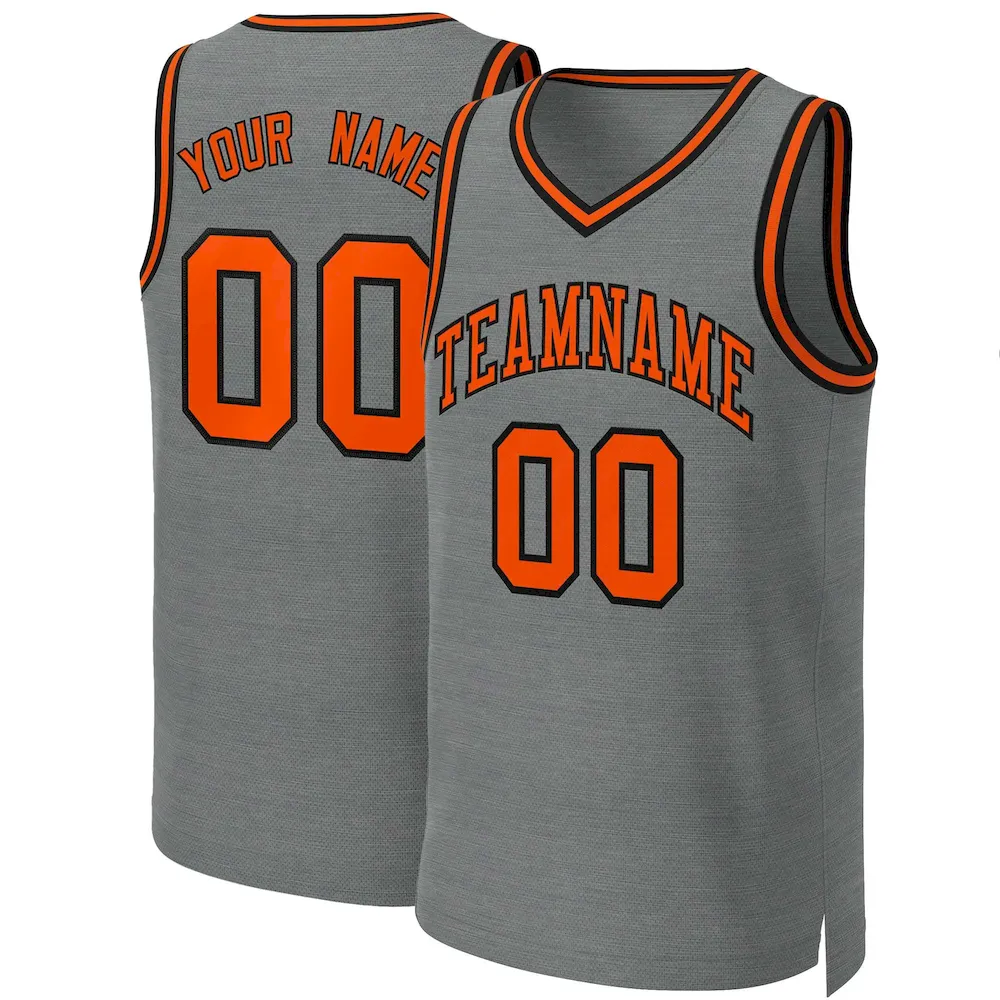 Custom Dark Gray Navy-Orange Classic Tops Basketball Jersey