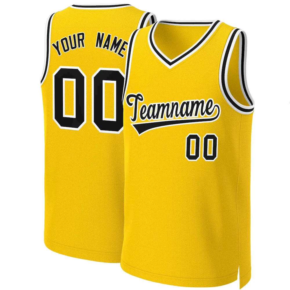 Custom Yellow Royal-White Classic Tops Basketball Jersey