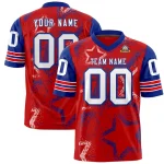 Custom Red Royal-White Personalized Star Pattern Design Authentic Football Jersey