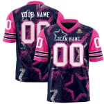 Custom Navy Orange-White Personalized Star Pattern Design Authentic Football Jersey