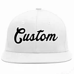 Custom White Black-White Casual Sport Baseball Cap