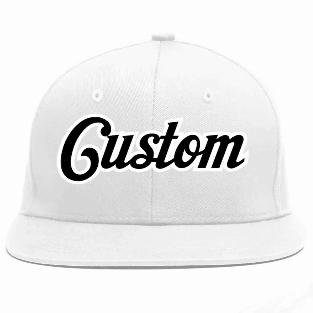Custom White Black-White Casual Sport Baseball Cap