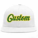 Custom White Kelly Green-Gold Casual Sport Baseball Cap