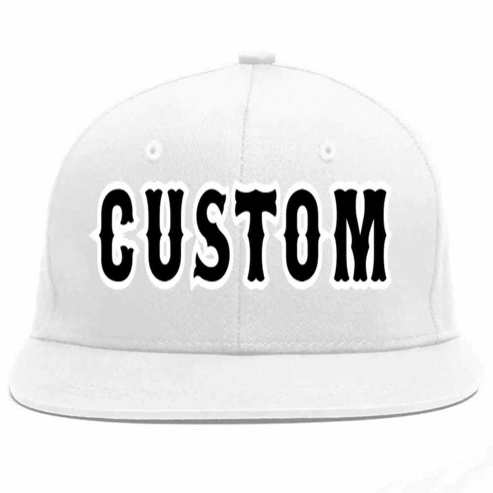 Custom White Black-Yellow Casual Sport Baseball Cap