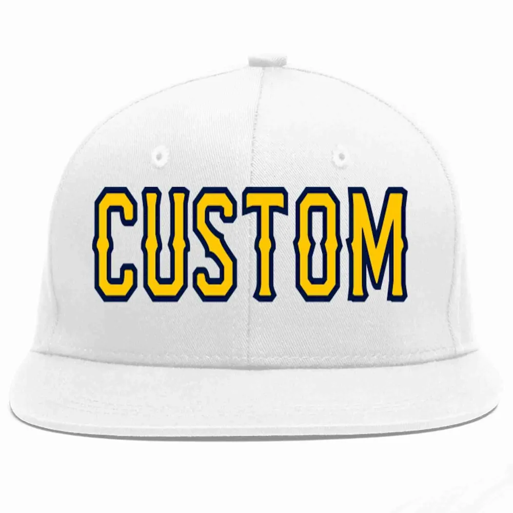 Custom White Black-White Casual Sport Baseball Cap