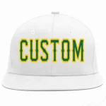Custom White Kelly Green-Gold Casual Sport Baseball Cap