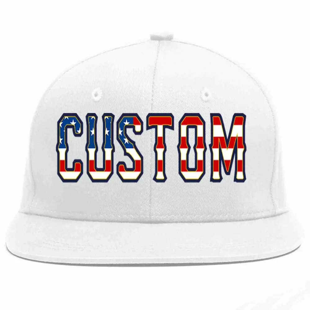 Custom White White-Black Casual Sport Baseball Cap