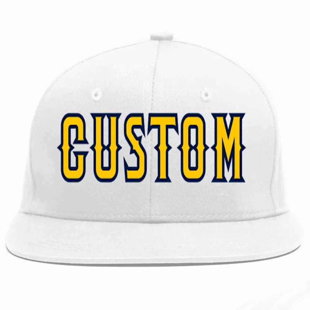 Custom White Black-White Casual Sport Baseball Cap