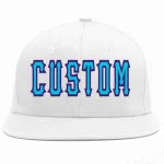 Custom White Light Blue-purple Casual Sport Baseball Cap