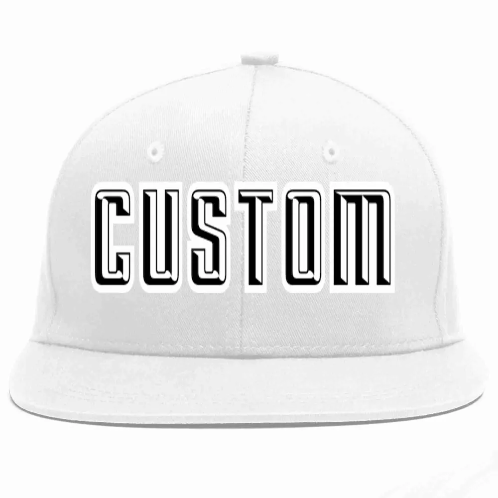 Custom White Black-White Casual Sport Baseball Cap