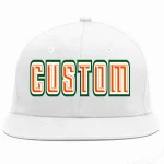 Custom White Orange-White Casual Sport Baseball Cap