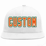 Custom White Orange-White Casual Sport Baseball Cap