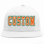Custom White Orange-White Casual Sport Baseball Cap