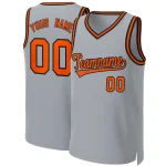 Custom Gray Orange-Black Classic Tops Basketball Jersey