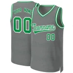 Custom Dark Gray Kelly Green-White Classic Tops Basketball Jersey