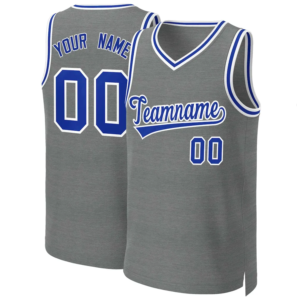 Custom Dark Gray White-Royal Classic Tops Basketball Jersey