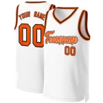 Custom White Orange-White Classic Tops Basketball Jersey