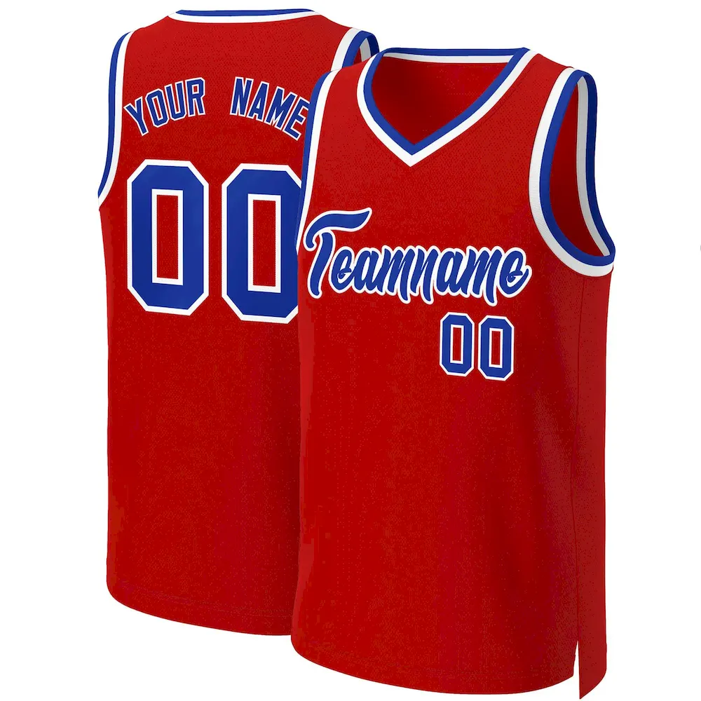 Custom Red Royal-White Classic Tops Basketball Jersey