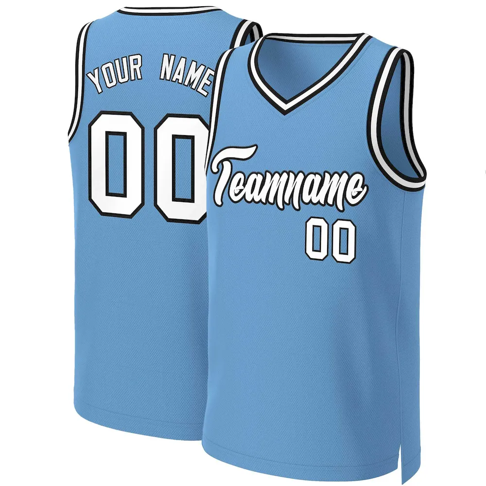 Custom Light Blue Yellow-Navy Classic Tops Basketball Jersey