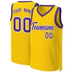 Custom Yellow Kelly Green-White Classic Tops Basketball Jersey