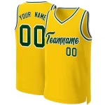Custom Yellow Green-White Classic Tops Basketball Jersey