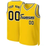 Custom Yellow Black-White Classic Tops Basketball Jersey