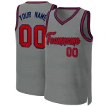 Custom Dark Gray Red-Navy Classic Tops Basketball Jersey